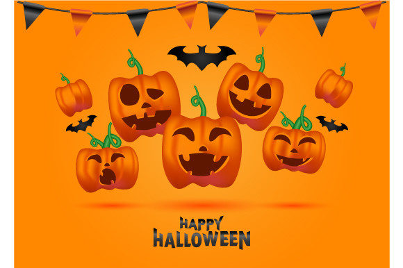 3D Happy Halloween Flying Pumpkin
