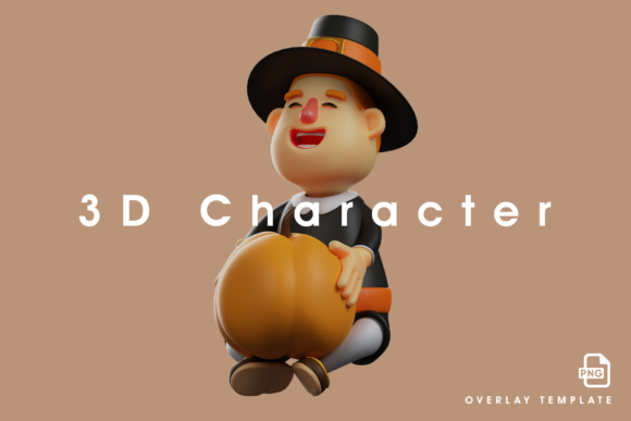 A Funny 3D Thanksgiving Pilgrim Man