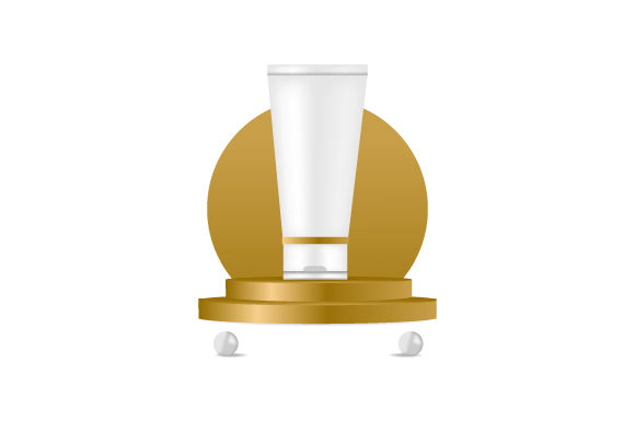 Gold 3D Podium with Jar Cream Mockup