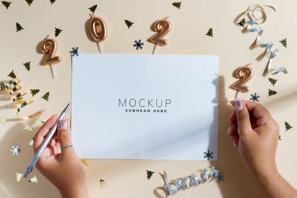 New Year Background Card Mockup