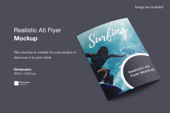 Realistic A5 Flyer Mockup