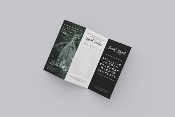 Realistic Trifold Brochure Mockup Template