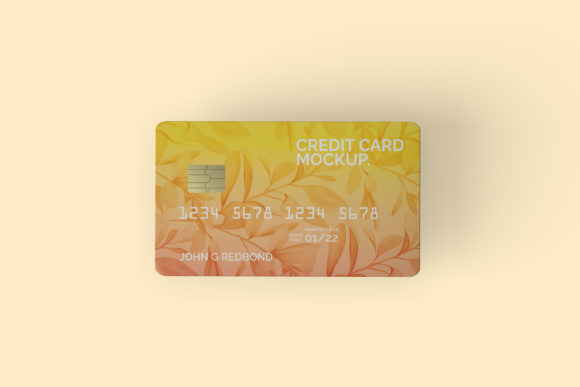 Top View Credit Card Mockup
