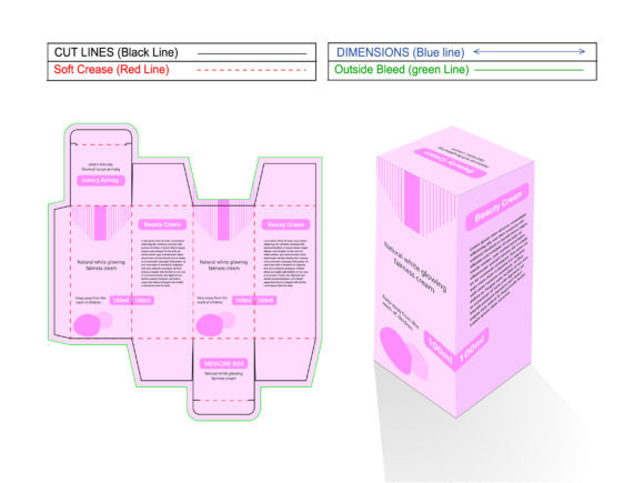 Tuck End Packaging Box Design Editable